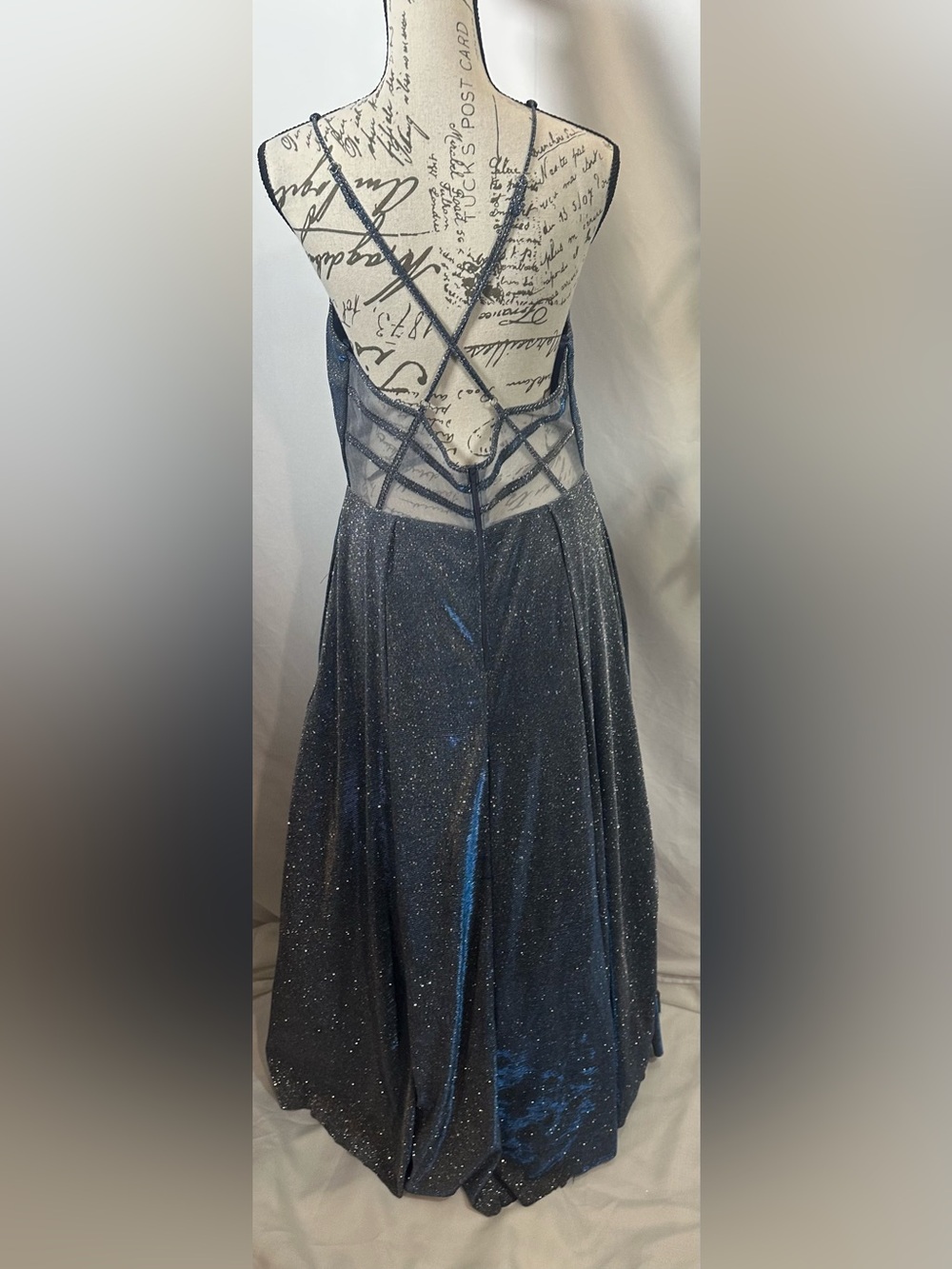 My Michelle Sparkling Navy Plunge Midi Dress - Picture 5 of 12